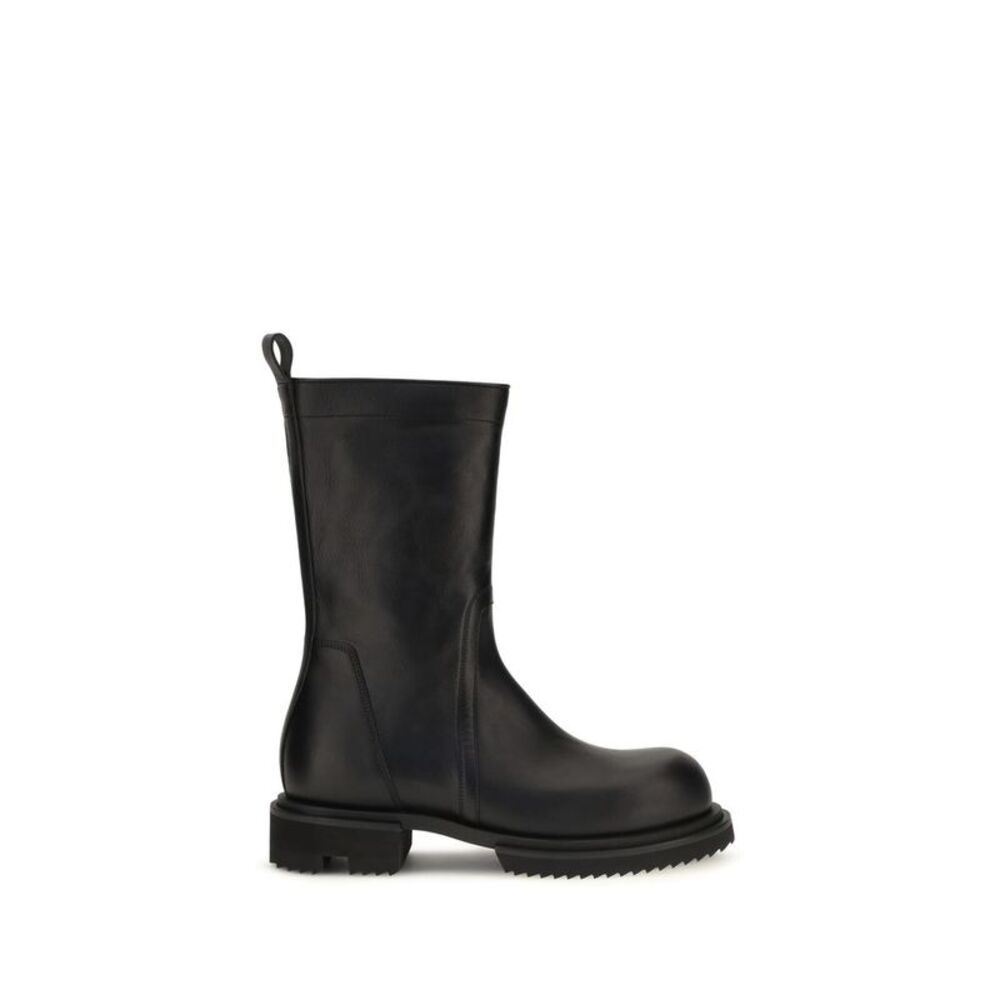 Rick Owens Black Calf Leather Bos Taurus Flat Men's Boots